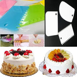 3-Piece Plastic Cake Cream Spatula & Dough Cutter Set – Pastry Decorating Tools (Random Color)