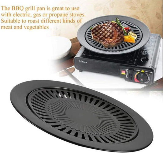 32cm Non-Stick BBQ Grill Frying Pan | Korean Traditional Cast Iron Grill Pan for Perfect Grilling