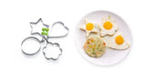 Pack of 4 Stainless Steel Egg & Pancake Shapers – Star, Heart, Round, Flower Molds