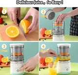 Portable Electric Citrus Juicer | Rechargeable Orange & Lemon Juicer, Squeezer & Blender for Fresh Juice Anywhere