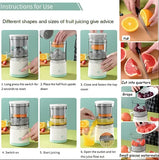 Portable Electric Citrus Juicer | Rechargeable Orange & Lemon Juicer, Squeezer & Blender for Fresh Juice Anywhere