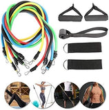 11-Piece Portable Resistance Bands Set | Workout Bands with Handles, Tubes & Elastic Pull Rope for Fitness