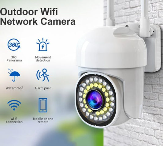 PTZ WiFi Camera HB66 | 2MP 1080p Outdoor CCTV Security Camera with 4x Zoom & AI Human Detection