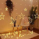 Star & Moon Curtain Lights | 10ft Decorative String Lights for Home, Parties, and Events