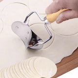 Rolling Dough Cutter – Dumpling Making Tool with Wood Handle | Kitchen Cutter Roller