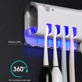 Automatic Toothpaste Dispenser with UV Sterilizer – Wall-Mounted Toothbrush Holder (Random Color)