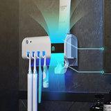 Automatic Toothpaste Dispenser with UV Sterilizer – Wall-Mounted Toothbrush Holder (Random Color)