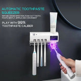 Automatic Toothpaste Dispenser with UV Sterilizer – Wall-Mounted Toothbrush Holder (Random Color)