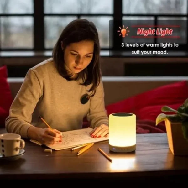 Touch Lamp Bluetooth Speaker – Portable Smart Night Light with Color-Changing Modes