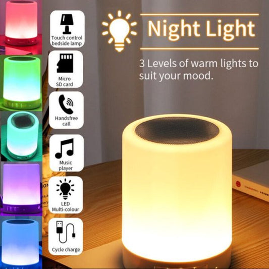 Touch Lamp Bluetooth Speaker – Portable Smart Night Light with Color-Changing Modes