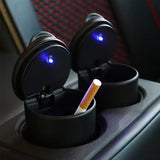 Universal Car Ashtray with LED Light – Portable Auto Cigarette Holder Cup for Car, Truck, Office – Black