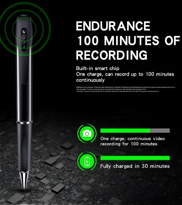 V8 Hd 1080p Camera Pen With Voice Recording  Video + Recording + Pictures