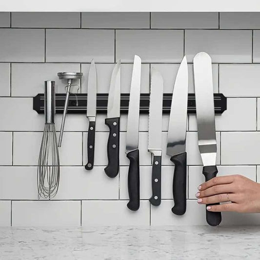 Wall-Mounted Magnetic Knife Holder – 33cm Long Kitchen Organizer