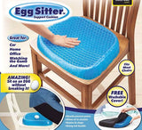 Non-Slip Egg Sitter Gel Seat Cushion with Black Cover Soft Support Pad for Car, Office Chair, and Bike