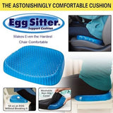 Non-Slip Egg Sitter Gel Seat Cushion with Black Cover Soft Support Pad for Car, Office Chair, and Bike