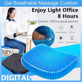 Non-Slip Egg Sitter Gel Seat Cushion with Black Cover Soft Support Pad for Car, Office Chair, and Bike